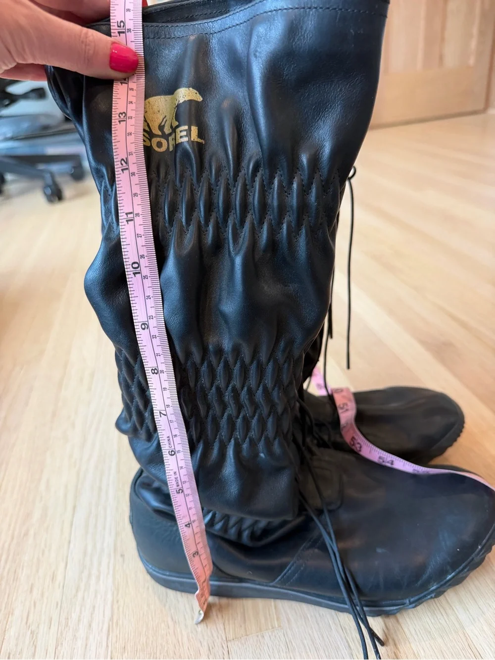Sorel Firenzy Ruched Leather Waterproof Winter Boots